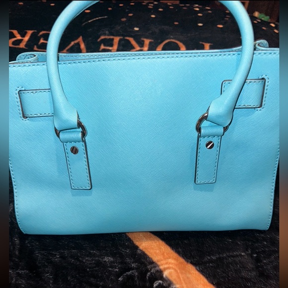 S🚫LD Michael Kors Hamilton Handbag Turquoise Color with Silver Accessories - Picture 3 of 3